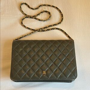 Vintage Jay Herbert Dark Grey Quilted  leather purse